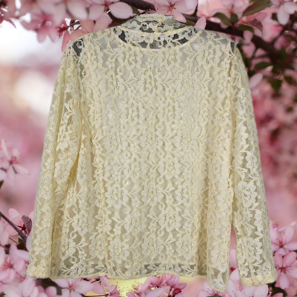 Laura Ashley Lace Blouse with Attached Camisole - Picture 13 of 13
